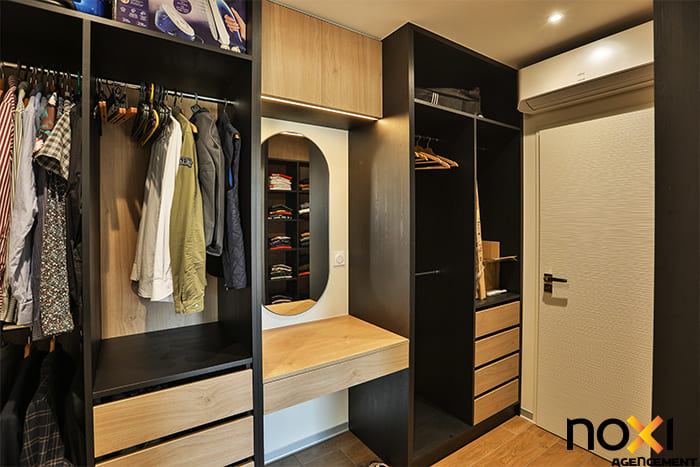 dressing noir et bois